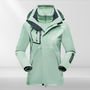 Damen Outdoorjacke | Kapuze | Fleecefutter | Wasserdicht | Winddicht-Grün-M-Luzern Mode