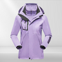 Damen Outdoorjacke | Kapuze | Fleecefutter | Wasserdicht | Winddicht-Lila-M-Luzern Mode