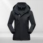 Damen Outdoorjacke | Kapuze | Fleecefutter | Wasserdicht | Winddicht-Schwarz-M-Luzern Mode