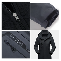Damen Outdoorjacke | Kapuze | Fleecefutter | Wasserdicht | Winddicht-Luzern Mode