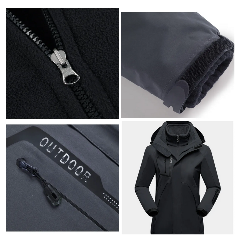 Damen Outdoorjacke | Kapuze | Fleecefutter | Wasserdicht | Winddicht-Luzern Mode