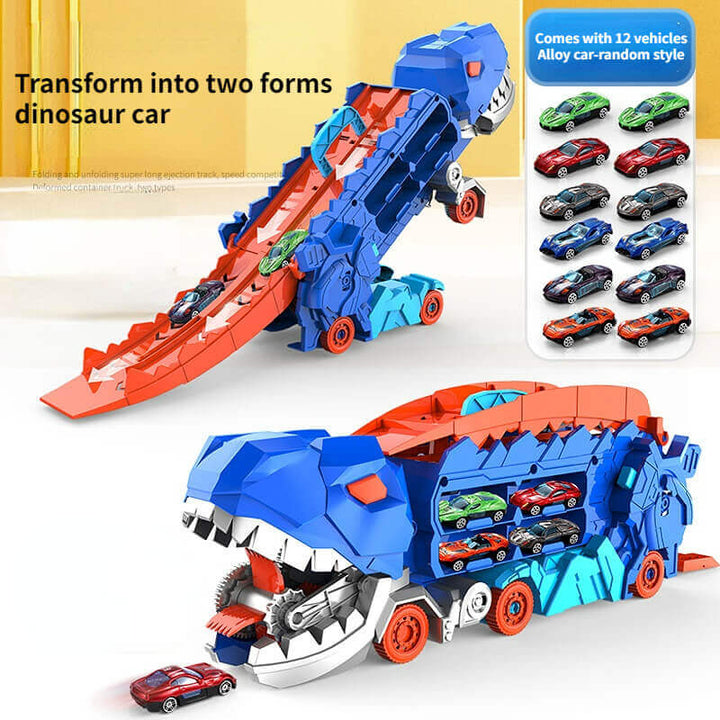 Kinder Renntruck | T-Rex 3-in-1 Vielseitig Interaktiv Sicher Geschenk-Mit 12 auto's-Luzern Mode