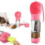 Haustier Wasserflasche | 3-in-1 Kompakt Intelligent Wasserschale Futterschale Vielseitig-Rosa-300ml-Luzern Mode
