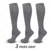 Damen Kniestrümpfe 3er Pack - Bequeme Alltagsstrümpfe-3 Paar Grau-S-M (EU 35-38)-Luzern Mode