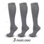 Damen Kniestrümpfe 3er Pack - Bequeme Alltagsstrümpfe-3 Paar Grau-S-M (EU 35-38)-Luzern Mode
