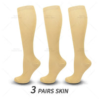 Damen Kniestrümpfe 3er Pack - Bequeme Alltagsstrümpfe-3 Paar Hautfarbe-S-M (EU 35-38)-Luzern Mode
