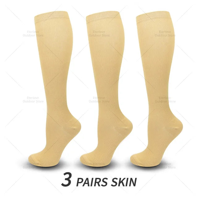 Damen Kniestrümpfe 3er Pack - Bequeme Alltagsstrümpfe-3 Paar Hautfarbe-S-M (EU 35-38)-Luzern Mode