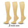 Damen Kniestrümpfe 3er Pack - Bequeme Alltagsstrümpfe-3 Paar Hautfarbe-S-M (EU 35-38)-Luzern Mode