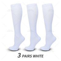 Damen Kniestrümpfe 3er Pack - Bequeme Alltagsstrümpfe-3 Paar Weiß-S-M (EU 35-38)-Luzern Mode