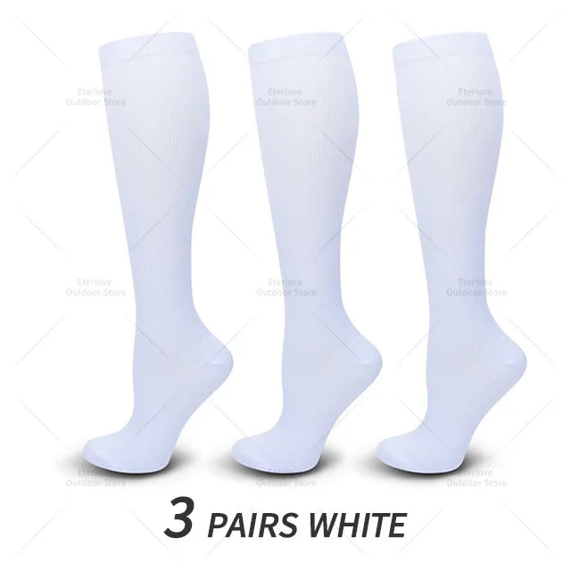 Damen Kniestrümpfe 3er Pack - Bequeme Alltagsstrümpfe-3 Paar Weiß-S-M (EU 35-38)-Luzern Mode