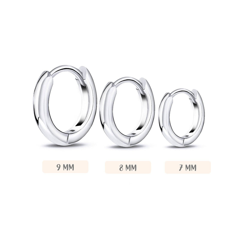 Ohrring-Set | 3-teilig | Runde, langlebige Silber-Creolen | Stilvoll & modern-Luzern Mode