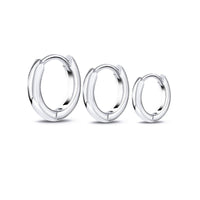 Ohrring-Set | 3-teilig | Runde, langlebige Silber-Creolen | Stilvoll & modern-Silber-Luzern Mode
