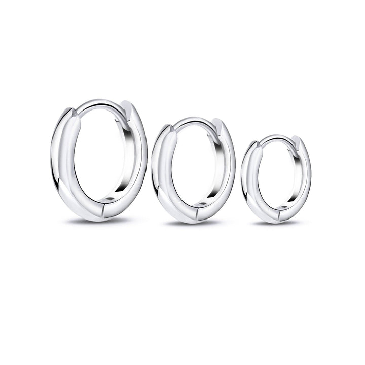 Ohrring-Set | 3-teilig | Runde, langlebige Silber-Creolen | Stilvoll & modern-Silber-Luzern Mode