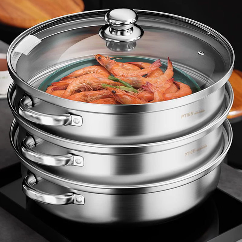 Dampfgarer | 3-Schicht Edelstahl Langlebig Vielseitig Praktisch Effizient-Luzern Mode