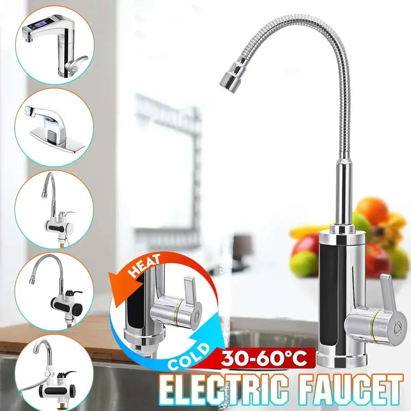 Elektrischer Wasserhahn | Sofort Warmwasser Display Sicher Langlebig FlowHeat-Luzern Mode