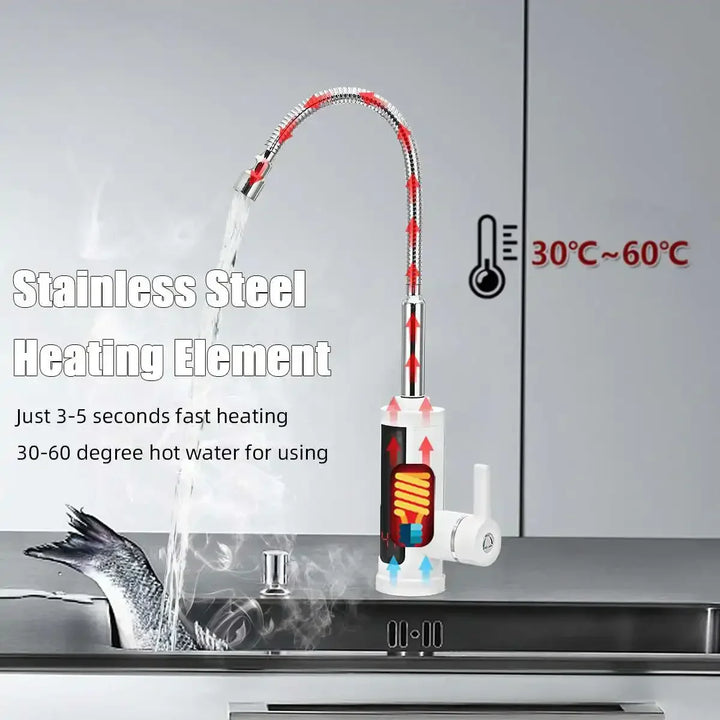 Elektrischer Wasserhahn | Sofort Warmwasser Display Sicher Langlebig FlowHeat-Luzern Mode