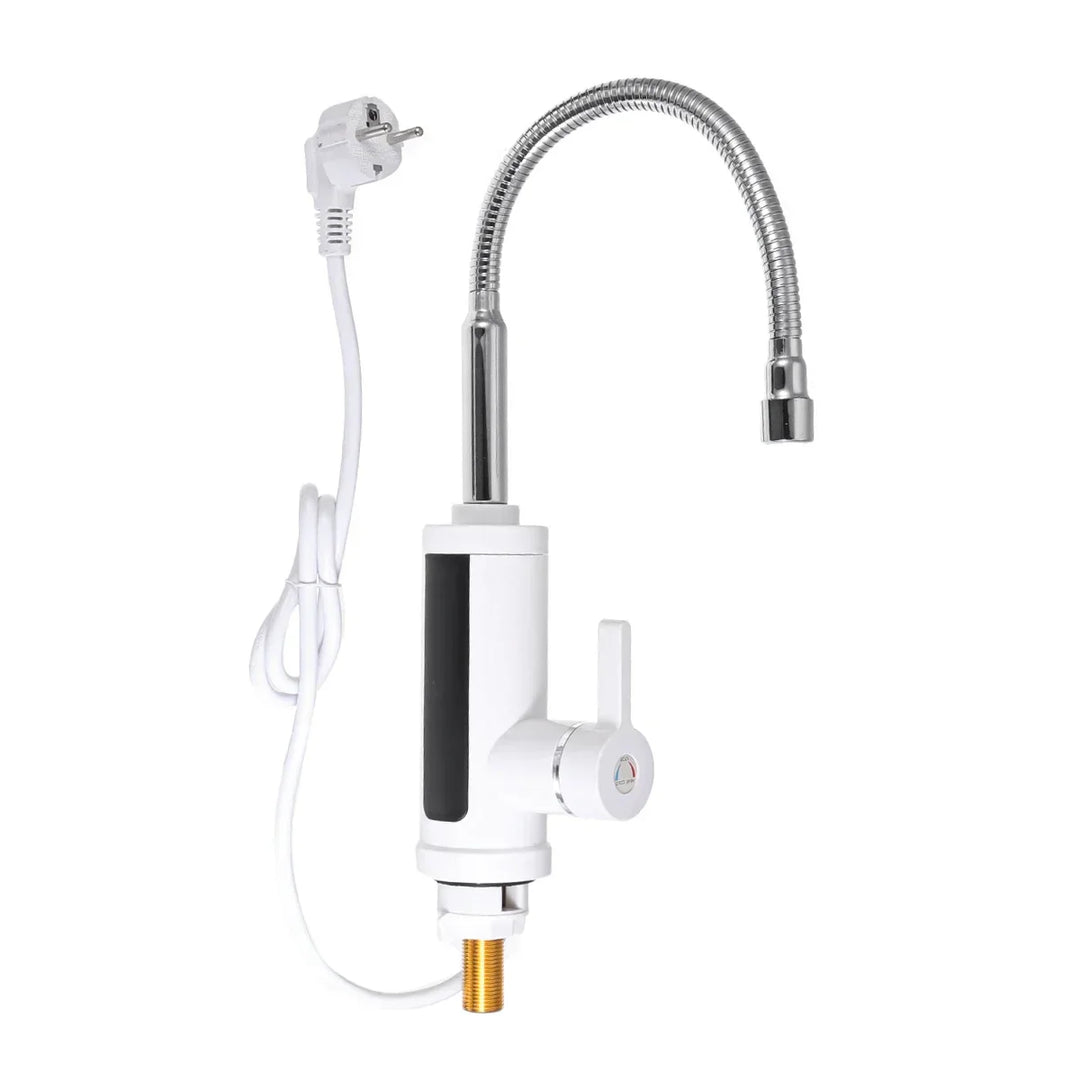 Elektrischer Wasserhahn | Sofort Warmwasser Display Sicher Langlebig FlowHeat-Typ 1 Weiß-Luzern Mode