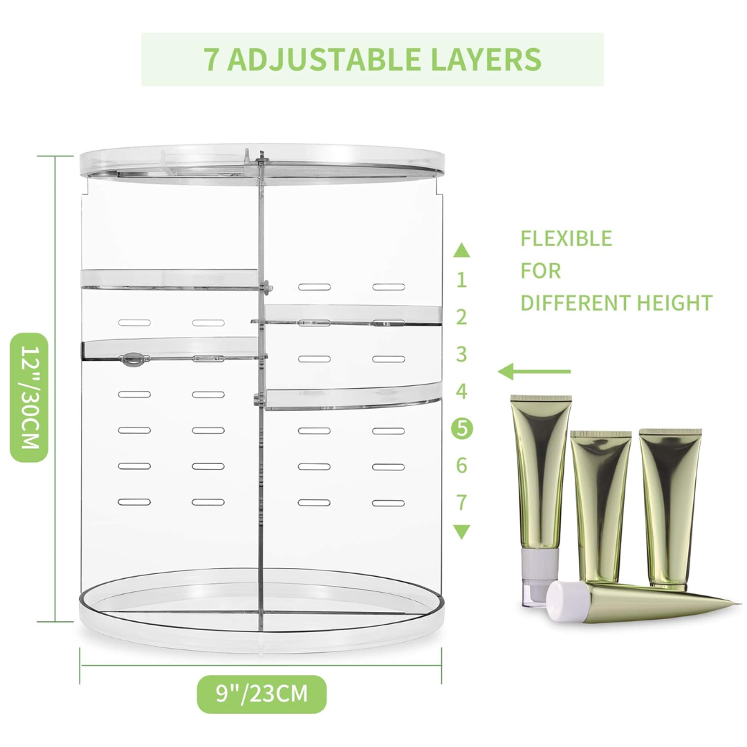 Make-up Organizer | Drehbar Vielseitig Geräumig Transparent Langlebig-Luzern Mode