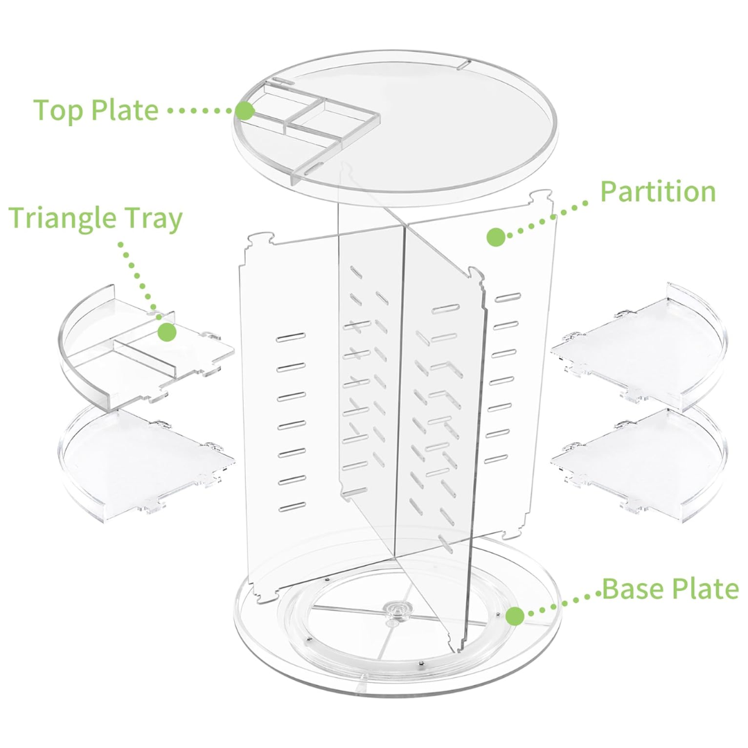 Make-up Organizer | Drehbar Vielseitig Geräumig Transparent Langlebig-Luzern Mode