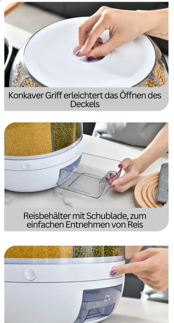 Rotierender Getreidespender | 360° Luftdicht Langlebig Praktisch Kompakt-Luzern Mode
