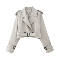 Trendige Kurze Damen-Trenchcoat mit Gürtel – Amelie