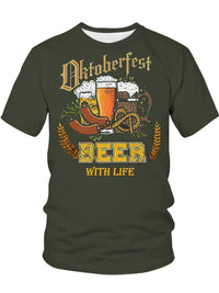 Herren Kurzarm T-Shirt mit Bier-Print – Markus Oktoberfest 2026