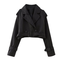 Trendige Kurze Damen-Trenchcoat mit Gürtel – Amelie