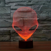 Alienkopf Tischlampe | LED | 7 Farben | Einstellbar | USB | Glas-Luzern Mode