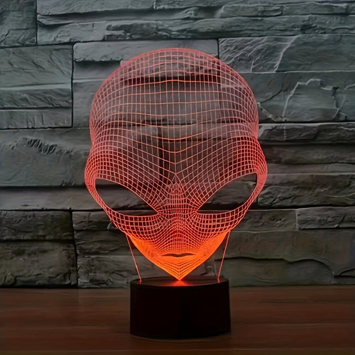 Alienkopf Tischlampe | LED | 7 Farben | Einstellbar | USB | Glas-Luzern Mode