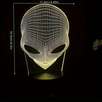 Alienkopf Tischlampe | LED | 7 Farben | Einstellbar | USB | Glas-Luzern Mode