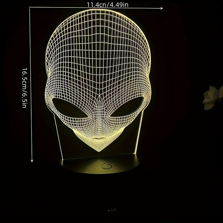 Alienkopf Tischlampe | LED | 7 Farben | Einstellbar | USB | Glas-Luzern Mode