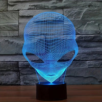 Alienkopf Tischlampe | LED | 7 Farben | Einstellbar | USB | Glas-Luzern Mode