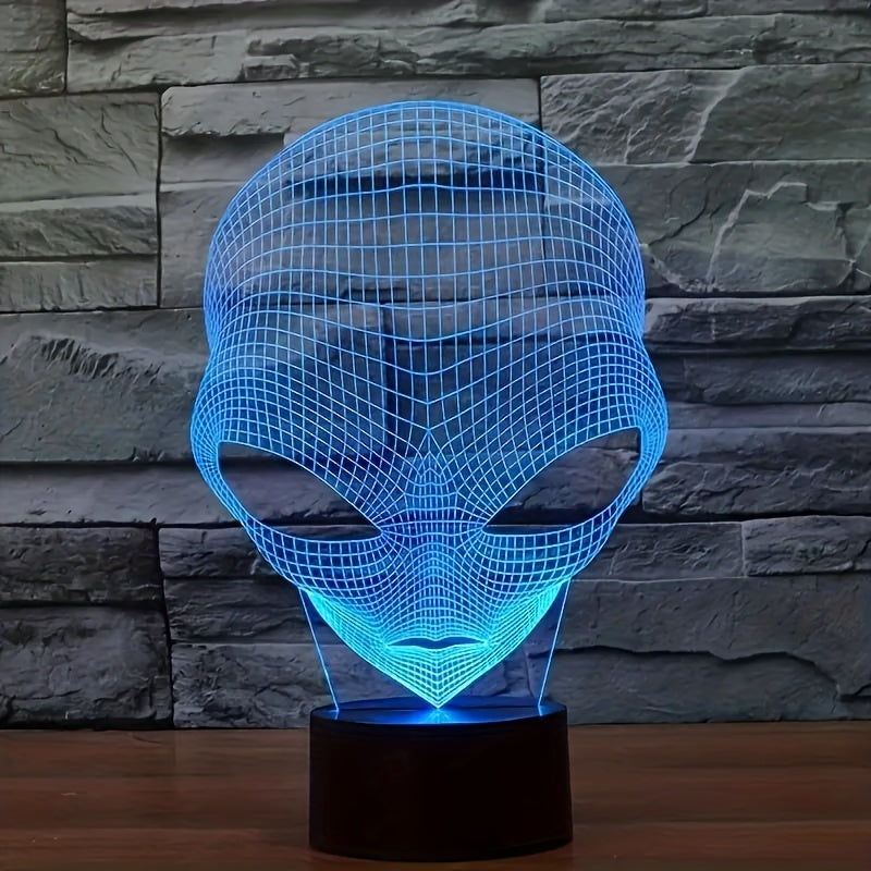 Alienkopf Tischlampe | LED | 7 Farben | Einstellbar | USB | Glas-Luzern Mode