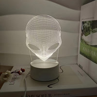 Alienkopf Tischlampe | LED | 7 Farben | Einstellbar | USB | Glas-Luzern Mode