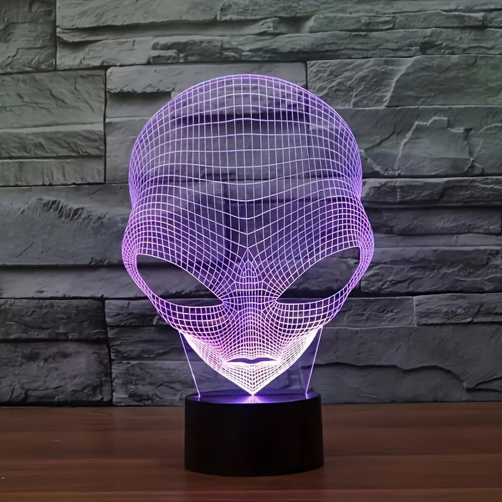 Alienkopf Tischlampe | LED | 7 Farben | Einstellbar | USB | Glas-Luzern Mode