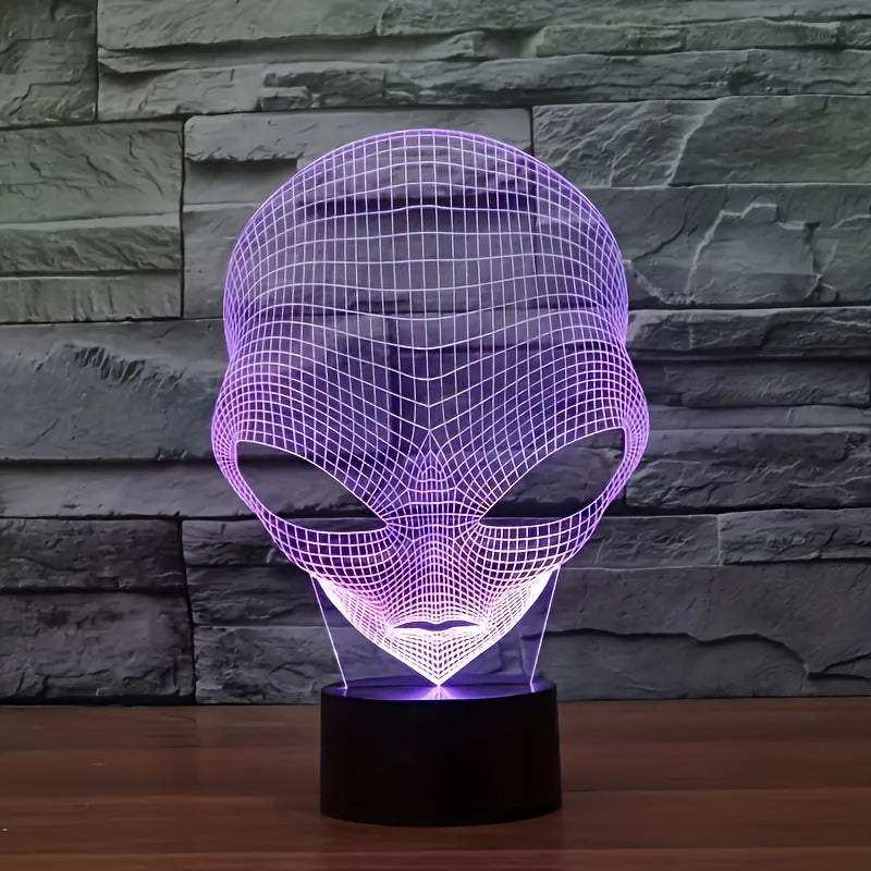 Alienkopf Tischlampe | LED | 7 Farben | Einstellbar | USB | Glas-Luzern Mode