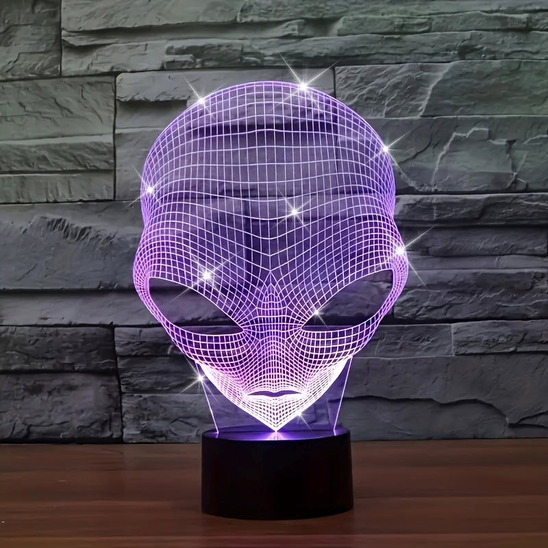 Alienkopf Tischlampe | LED | 7 Farben | Einstellbar | USB | Glas-Luzern Mode