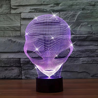 Alienkopf Tischlampe | LED | 7 Farben | Einstellbar | USB | Glas-Luzern Mode
