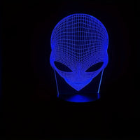 Alienkopf Tischlampe | LED | 7 Farben | Einstellbar | USB | Glas-Luzern Mode