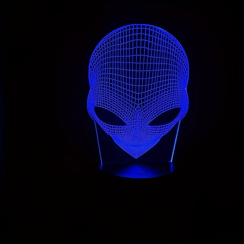 Alienkopf Tischlampe | LED | 7 Farben | Einstellbar | USB | Glas-Luzern Mode