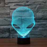 Alienkopf Tischlampe | LED | 7 Farben | Einstellbar | USB | Glas-Luzern Mode