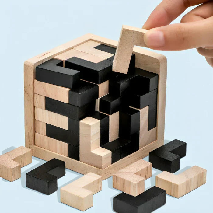 3D Puzzleblock | Holz Langlebig Lehrreich Herausfordernd Vielseitig Logik-Luzern Mode
