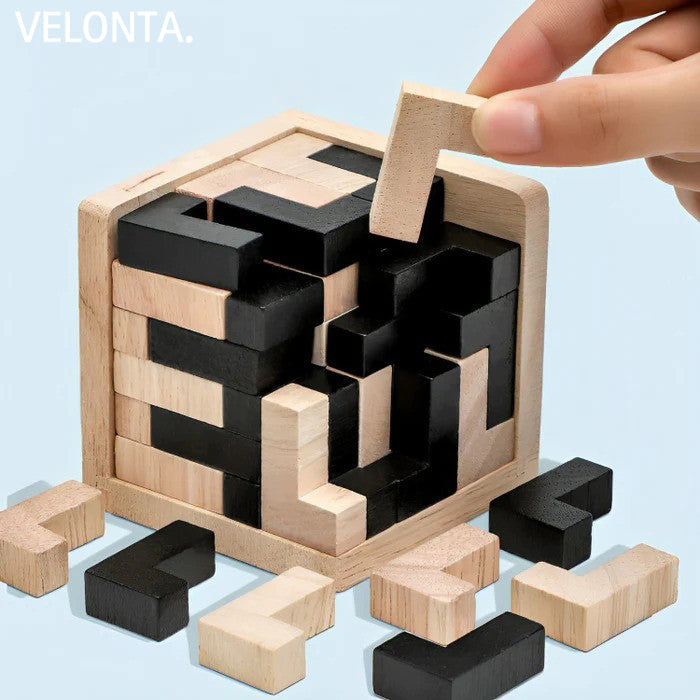 3D Puzzleblock | Holz Langlebig Lehrreich Herausfordernd Vielseitig Logik-Luzern Mode