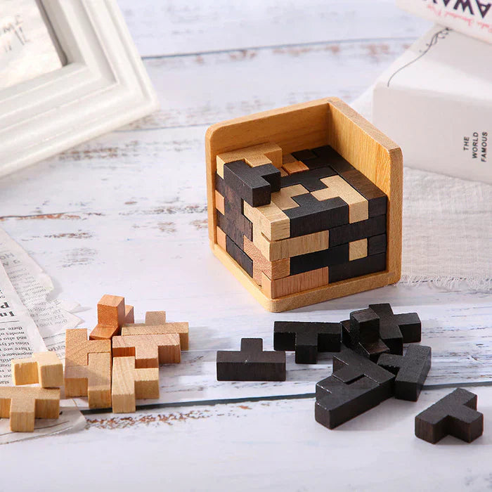 3D Puzzleblock | Holz Langlebig Lehrreich Herausfordernd Vielseitig Logik-Luzern Mode