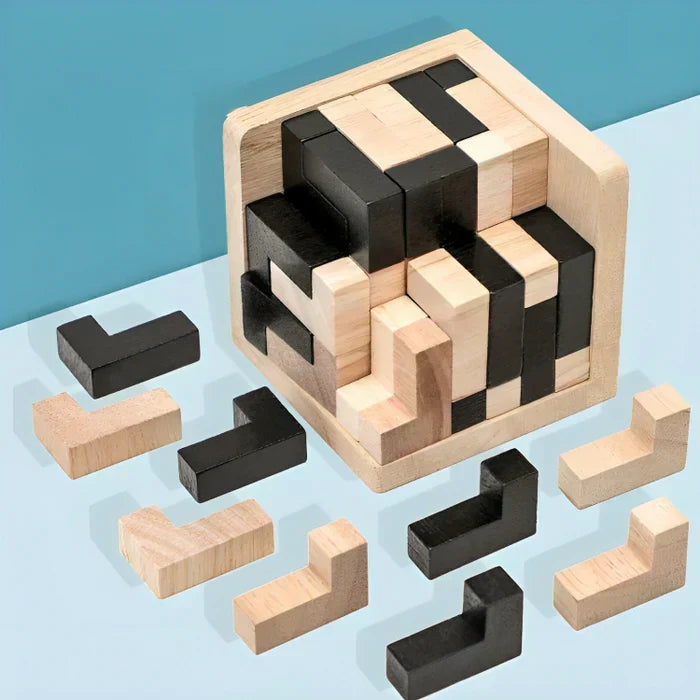 3D Puzzleblock | Holz Langlebig Lehrreich Herausfordernd Vielseitig Logik-Luzern Mode