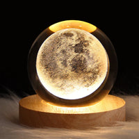 Kristallkugel Lampe | Stilvoll Stimmungsvolles Einzigartiges 3D 6CM Haltbares Holz-Mond 6CM-Luzern Mode