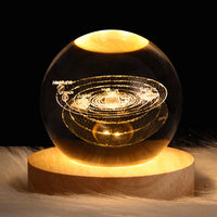 Kristallkugel Lampe | Stilvoll Stimmungsvolles Einzigartiges 3D 6CM Haltbares Holz-Sonnensystem 6CM-Luzern Mode