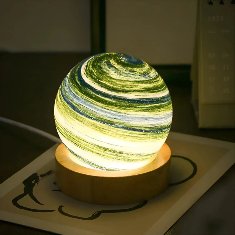 3D Mini-Planetenlampe | Einzigartig Vielseitig Stimmungsvolles Licht Langlebig Stilvoll Holz-Uranus-Luzern Mode