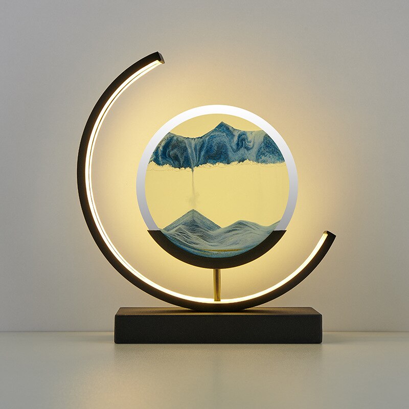 Tischlampe | Sandmuster Modern Stilvoll Einzigartig Stimmungsvolll Vielseitig-Blau-Schwarz-Luzern Mode