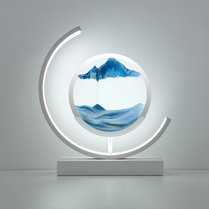 Tischlampe | Sandmuster Modern Stilvoll Einzigartig Stimmungsvolll Vielseitig-Blau-Weiß-Luzern Mode